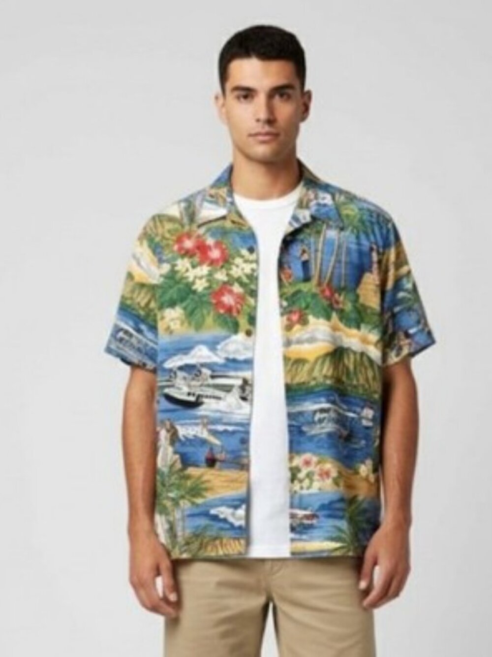 Vintage Reyn Spooner Shirt Mens Large Blue Hawaiian Airlines Aloha Hawaii